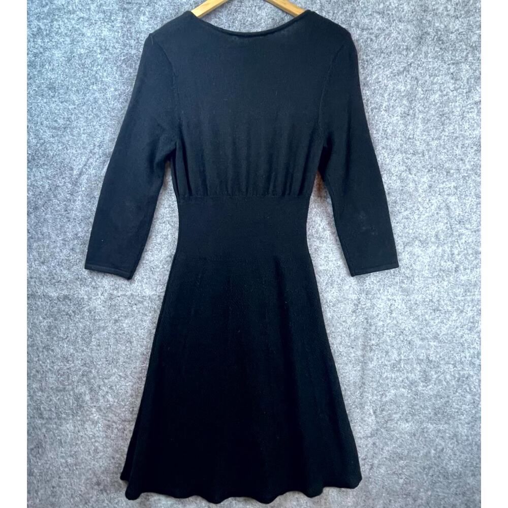 Vintage Kenneth Cole Sweater Dress Womens Large Black Knit Classic LBD‎ Chic